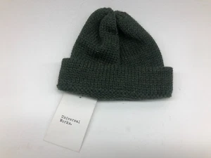 Universal Works Short Watch Cap in Olive Cotton Rib One Size British Wool Beanie - Picture 1 of 5