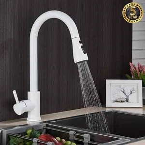 Rubinetto cucina 360° estraibile bianco rubinetto cucina lavello con doccetta - Foto 1 di 8