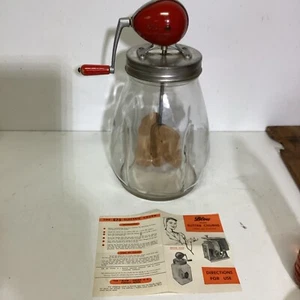 Vintage Blow Churn N 40 L.R 458 Large Round Swaged Glass Butter Churn - Picture 1 of 13