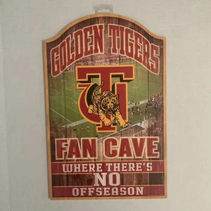 WinCraft 11'' x 17''Tuskegee Golden Tigers Logo Wood Sign Fan Cave New - Picture 1 of 7