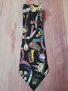 Nicole Miller Tie Men's Necktie New Orleans Jazz Music Mississippe River - Picture 1 of 6