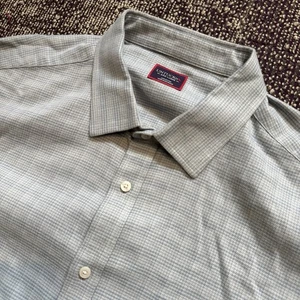 UNTUCKit Mens Long Sleeve Plaid Button Up Shirt Light Blue Size 3XL - Picture 1 of 6