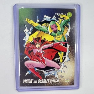Marvel Vintage 1992 Impel Team-Ups Card With Top Loader #85 Scarlet Witch Vision - Picture 1 of 2