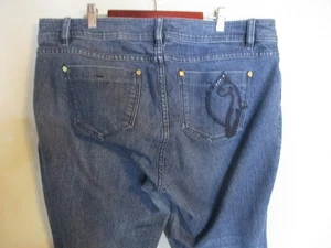 VTG Baby Phat Rhinestone Pocket Medium Blue Stretch Boot Cut Jeans Size Plus  18 - Picture 1 of 8