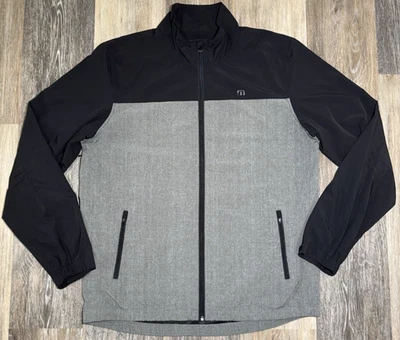 Travis Mathew Jacket Mens Large Gray Black Full Zip Performance Golf Windbreaker - Image 1 of 4