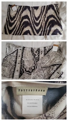 Fundas de almohada de seda con estampado de cachemira Pottery Barn Demi (16"x26 nuevas con etiquetas Foto 1 de 4