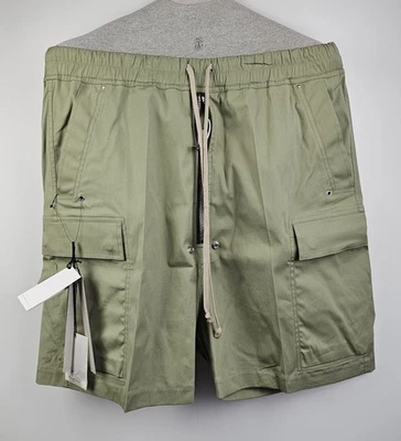 RICK OWENS Hollywood $845 Cargobela Celadon Green Shorts New & Authentic - Image 1 of 4