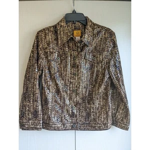 Ruby Rd. Women's Brown Long Sleeve Button Down Jacket Size 12 - Picture 1 of 4