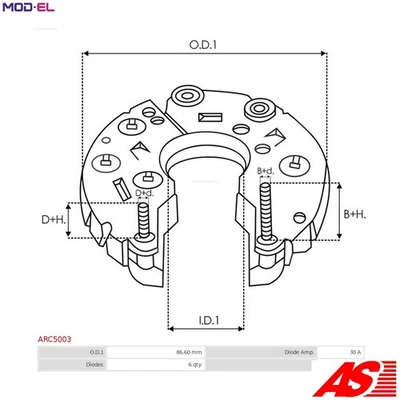 ALTERNATOR A5332SR FOR RENAULT SCÉNIC/III/VAN/GRAND MASTER/Van/Bus KADJAR 2.3L - Image 1 of 4