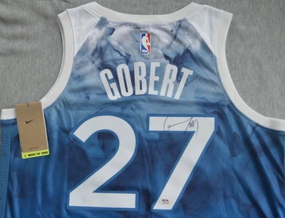 Rudy Gobert Autographed Signed Jersey PSA COA Minnesota TImberwolves NBA France - Image 1 of 4