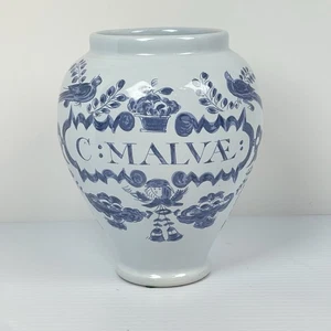 Williamsburg Reproduction Delft Blue C. Malvae Apothecary Drug Jar - Holland - Bild 1 von 12