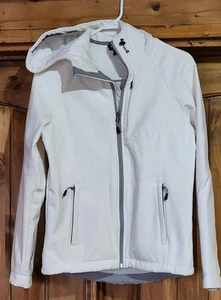 Women's S White Hooded Jacket Weather Resistant Lined Kirkland Signature - Picture 1 of 4