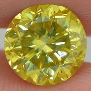2.02 Carat Round Shape Diamond Fancy Yellow Color Loose SI1 Natural Enhanced - Picture 1 of 9