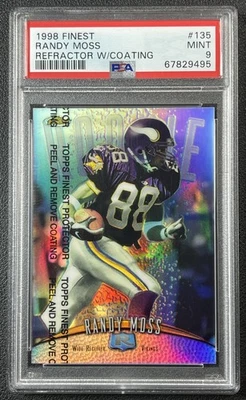 RANDY MOSS PSA 9 1998 TOPPS FINEST #135 ROOKIE REFRACTOR W/ COATING RC 495 - Image 1 of 2
