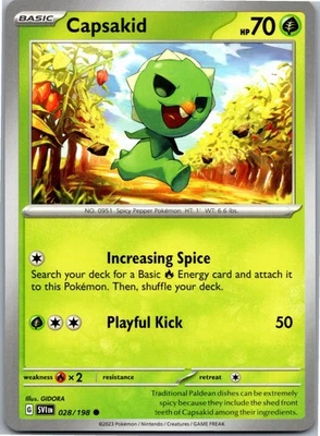Capsakid - - SV01: Scarlet & Violet Base Set 028/198 - Common - NM Pokémon TCG - Image 1 of 2
