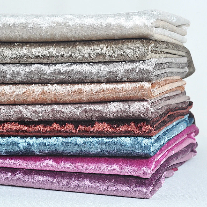 Gold Velvet Fabric Dress Stretch Gentle Thin Flannel Cloth DIY Clothing Sewing - Image 1 of 4