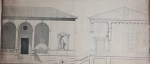 Architettura Antica Disegno Edificio, Architettura, Piante, Scultura c. 1848 - Foto 1 di 8