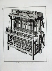 Webstuhl Weaving Loom weaver Weben Technik Mechanik Industrialisierung Weberei - Bild 1 von 1