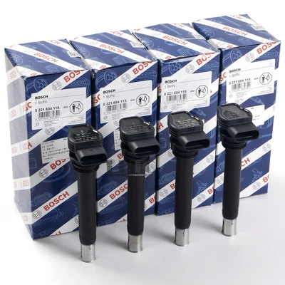 Bosch Ignition Coil 4PCS 0221604115 For AUDI A3 A4 A5 A6 VW Beetle Golf Jetta - Image 1 of 4