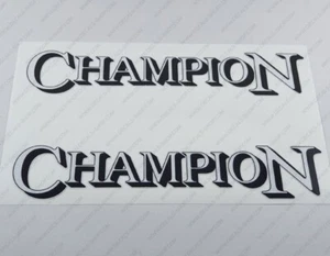 CHAMPION BOAT LOGO WHITE DECALS STICKERS 14.25" x 2.8" 2pcs. - Picture 1 of 6
