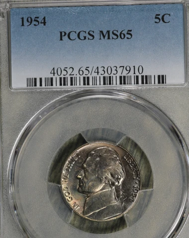 Beautiful GEM 1954 Jefferson Nickel - PCGS MS65!  5 Coins available Cover
