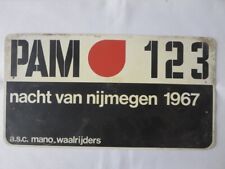 Vintage 1967 Nacht van Nijmegen Holland Car Rally Participant Plate Plaque