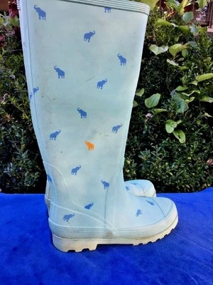 Zapatos para mujer J CREW de goma lluvia nieve galoshes viñedo vides elefante talla 6 Foto 1 de 4