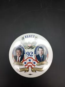 1992 Elect Clinton Gore Presidential Election Button Pinback Campaign Democrat - Picture 1 of 4
