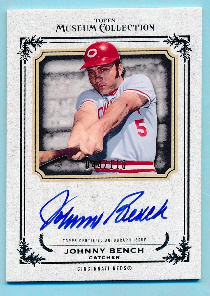 2013 Topps Museum Archival Autographs Auto JOHNNY BENCH Reds 44/110 - Image 1 of 1