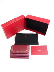 Cartier Garland Mini Compact Wallet Leather Bill Card Tri-fold w Box & Pouch etc - Picture 1 of 19