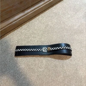Checkered Design Women’s White House Black Market WHBM Black Belt XS - Picture 1 of 8