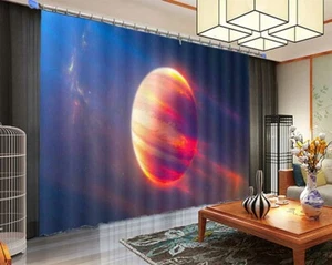 A Glowing Nice Fireball 3D Curtain Blockout Photo Printing Curtains Drape Fabric - Picture 1 of 12
