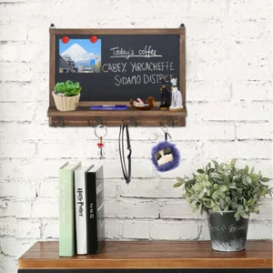 Kitchen Chalk Board Vintage Wall Blackboard Shabby Chic Notice Memo Rustic Hooks - Picture 1 of 12