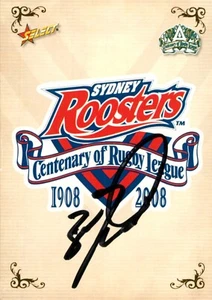 Signed 2008 Sydney Roosters NRL Select Elite Centenary Card - Brad Fittler - Bild 1 von 3