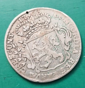 1763 Netherlands, Zealand quarter daalder, holed. 6.88grams 87.3 silver #005 - Picture 1 of 2