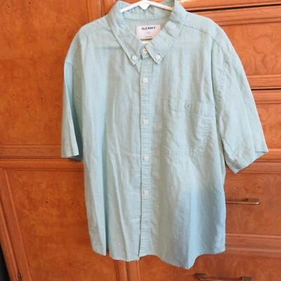Camisa de vestir para niño Old Navy manga corta verde claro lino talla XL (14/16) más usada en excelente estado Foto 1 de 3