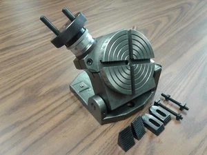 4" PRECISION TILTING ROTARY TABLE w. Clamping kit Part#TTSK-100- NEW - Picture 1 of 4