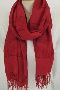 Geometric Mesh Design Scarf with Metallic Sparkling Thread - Bild 1 von 26