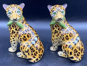 Lynn Chase Designs Jaguar Jungle Salt & Pepper Shakers w/ Stoppers - Picture 1 of 14