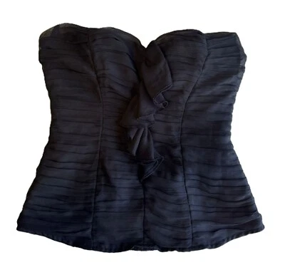 De Colección Y2K 00s Bebe S/M Sin Tirantes Bustier Corsé Tubo Top Sweetheart Acanalado Agarre Foto 1 de 4