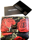 Dolce & Gabbana Red Roses Print Leather Wallet  Rare