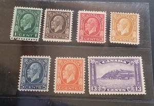 CANADA 1932 KG V 1c to 13c SG 319 - 325 Sc 195 - 201 set 7 MLH - Picture 1 of 2