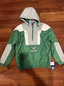 Starter Philadelphia Eagles Pullover Jacket Kelly Green New Size: S-3XL