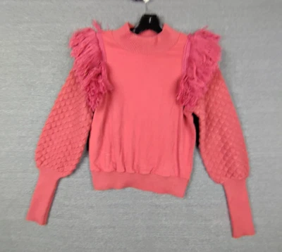 Suéter Anthropologie Mujer XXS Dolan Polvoriento Rosa Flecos Western Barbie Preppy Foto 1 de 4