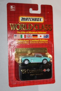 MATCHBOX WORLD CLASS COLLECTORS EDIZIONE LIMITATA #18 1962 CORVETTE BLU CARDATO - Foto 1 di 3