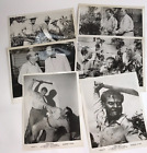 Lot vintage de photos de presse originales Lex Barker Mari Blanchard film chaud jungle 1957
