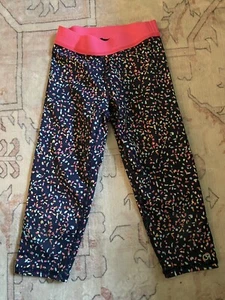 Gap Fit Girls Crop 3/4 Length Leggings Navy Sprinkles Print Pink Athletic S 5- 6 - Picture 1 of 1