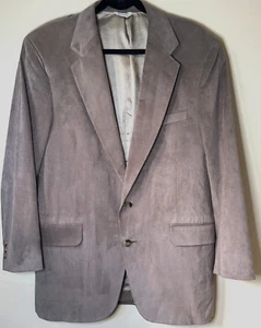 Vintage Orvis Suede Blazer Mens 40L Suit Jacket Beige Brown Pockets Made In USA - Picture 1 of 15