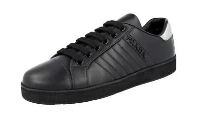 Zapatillas PRADA de cuero Downtown - 3E6410 - negras plateadas - NUEVAS - US 6 EU 36 Foto 1 de 4