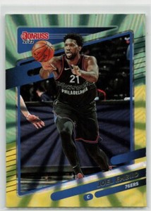 JOEL EMBIID 2021-22 Donruss #1 Holo Green & Yellow Laser Philadelphia 76ers